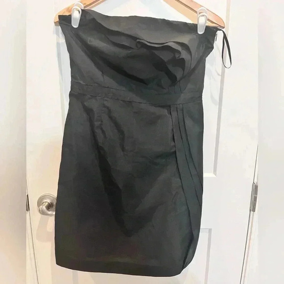 Ann Taylor strapless black dress layered size 8 cotton blend party dress - Picture 6 of 7